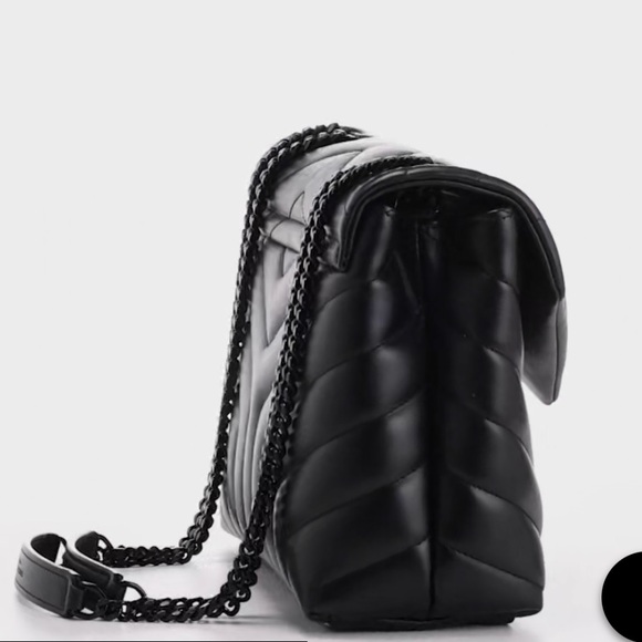 Yves Saint Laurent Black Chevron Shoulder Bag - Picture 6 of 15